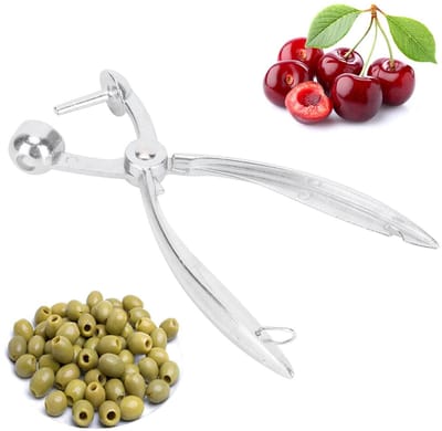 Dailygoody - Fruit Corer - Veilig en Praktisch - Zilver - Pitter Tool voor Olijven en Kersen - Duurzaam en Handig - Geschikt voor Fruitliefhebbers