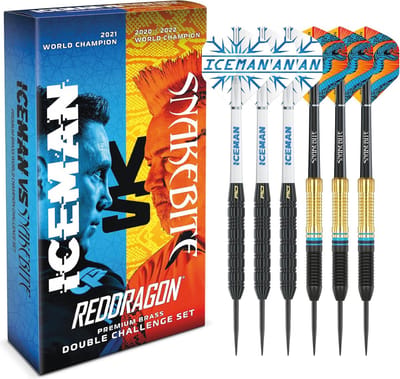 Snakebite vs Iceman Darts Set - Professionele Steel Tip Darts met Flights en Schachten
