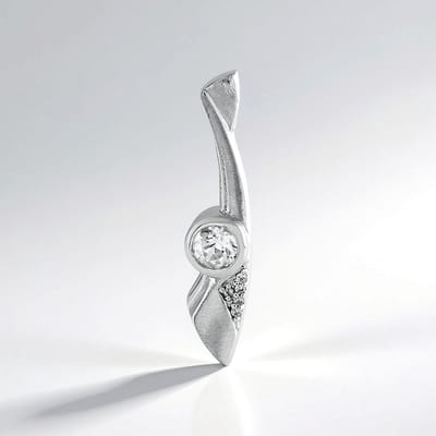 Cavill - Zilveren Hanger 925 Sterling Zilver - Cambodjaanse Zirkoon 0,572 ct - Modern Elegant Design - MONOSONO Collection