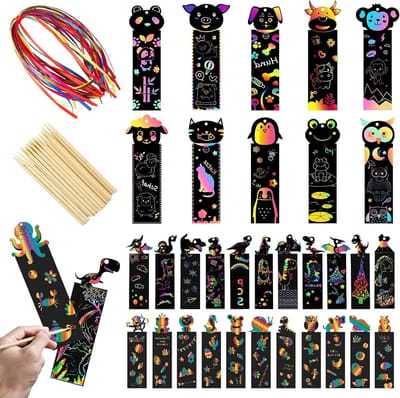 Kleurrijke Dieren Boekenleggers met Houten Marker en Ribbons voor Verjaardagsfeesten en Cadeaus, Perfect voor Kinderen en Lezers