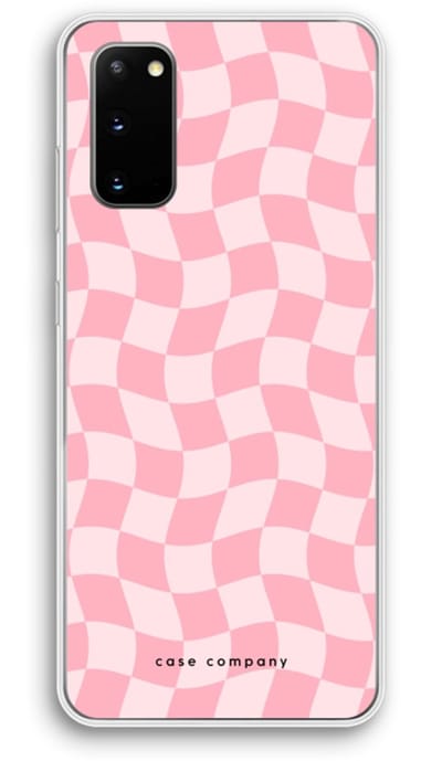 Case Company® - Hoesje geschikt voor Samsung Galaxy S20 hoesje - Grid Roos - Soft Cover Telefoonhoesje - Bescherming aan alle Kanten en Schermrand