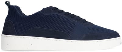 Manfield - Heren - Donkerblauwe knit fabric sneakers - Maat 40
