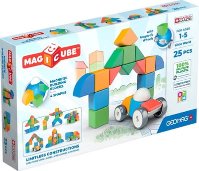 Geomag MagiCube Kleine Wereld - Magnetische Bouwblokken Gerecycled - 25-delig - Vanaf 1 jaar