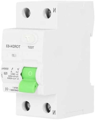 Foutstroomonderbreker - Differentiële schakelaar - Veiligheid installatie - Elektromechanisch type - 2-polig 63A - Grijs