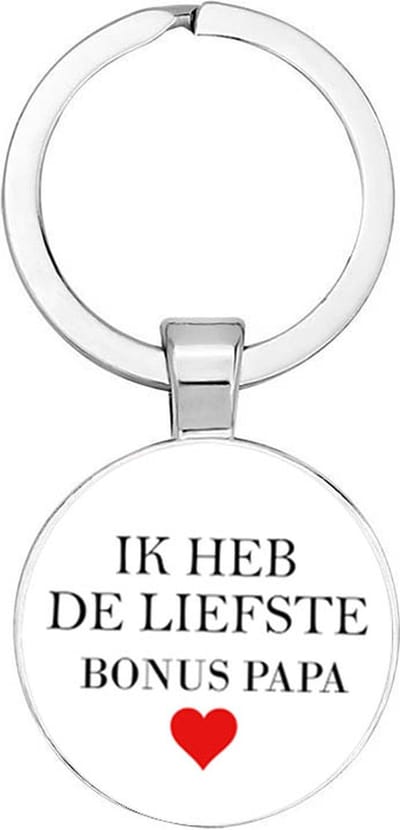 Akyol - Ik heb de liefste bonuspapa Sleutelhanger - liefde - de liefste bonusvader - familielid - cadeautje voor bonuspapa - familie - beste ooit - cadeau - verjaardag - kado - geschenk - gift - verrassing - liefste ooit - 2,5 x 2,5 CM