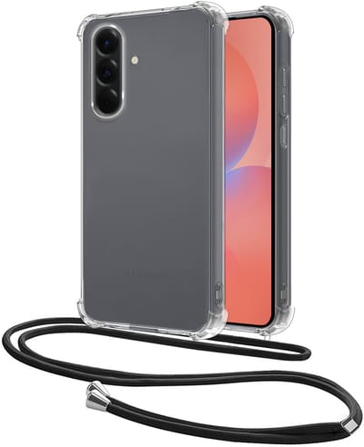 Hoesje - Geschikt voor Samsung Galaxy A36 - Met Koord - Shock Proof - Siliconen Case - Back Cover - Telefoonkoord - Telefoon Hoes Shockproof - Telefoonketting - Transparant