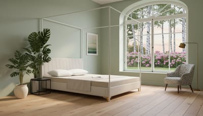 Canopy Bed Frame Casa Velluto Aurora 4-Poster Bedrail, Verdikte Metalen Luifel Stokken, Universeel voor Metalen & Houten Bedden, Bed Slaapkamer Decor, Wit,