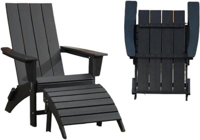 Houten klapstoel - Outdoor stoel - Buiten zitten - Weerbestendig ontwerp - Niet gespecificeerd - Zwart