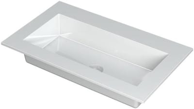 INK Kraft Wastafel Enkele Bak Zonder Kraangat - 800x450x10 mm - Glans Wit