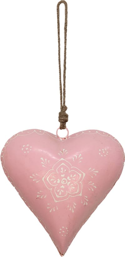 Clayre & Eef Kersthanger Hart 20x6x20 cm Roze IJzer