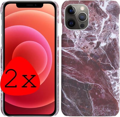 Hoes Geschikt voor iPhone 11 Pro Max Hoesje Marmer Case Marmeren Cover Hoes Hardcover - Groen - 2 Stuks