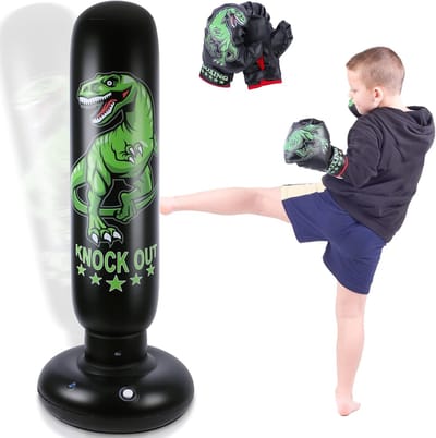 Thijox - Bokszak voor Kinderen 160 cm - Vrijstaande Bokszakset met Bokshandschoenen - Perfect Sportspeelgoed voor Training, Karate, Taekwondo, MMA - P