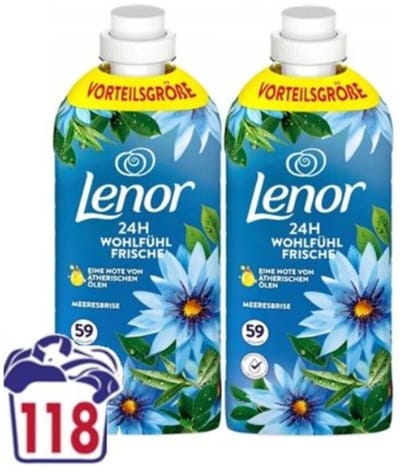 Lenor Wasverzachter Ocean Breeze 2x59 Wasbeurten - 2x1,239 liter