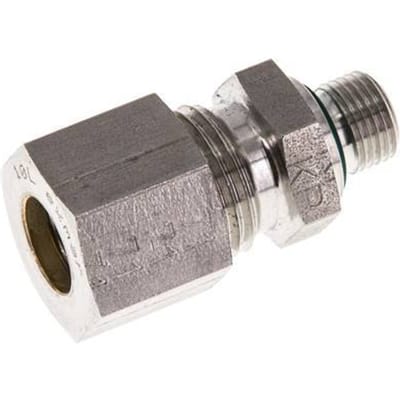 G 1/8'' Buitendraad x 10L RVS Rechte Knelfitting met FKM Afdichting 315 Bar DIN 2353 - FL2S-MO-STFP-018G-10-L