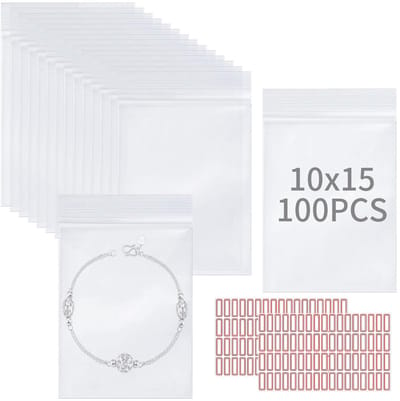 Store_8 - Resealable Plastic Bags - Lockable Plastic Bags - Duurzaam en Herbruikbaar - 10x15cm - Perfect voor Craft Supplies - 100 Stuks