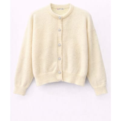 Oversized Jacquard Knopen Cardigan