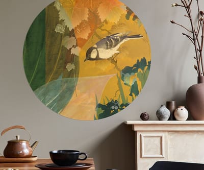 Behangcirkel 125cm Botanical bird - Wallz