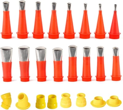 Complete Set van 24 Stuks Sealing Nozzles en Bases voor Kit en Lijm - Ideaal voor Keuken, Badkamer en Ramen