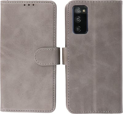 Hoesje Geschikt voor Samsung Galaxy S20 FE - Book Case Telefoonhoesje - Kaarthouder Portemonnee Hoesje - Wallet Cases - Grijs