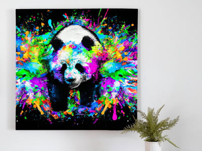 Powerful polite panda | Powerful Polite Panda | Kunst - 75x75 centimeter op Forex | Foto op Forex