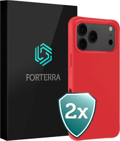 Hoesje 2 Stuks - Geschikt voor Apple iPhone 17 Pro - Sterk & Shockproof - Back Cover - Case Siliconen - Telefoon Hoes - Rood