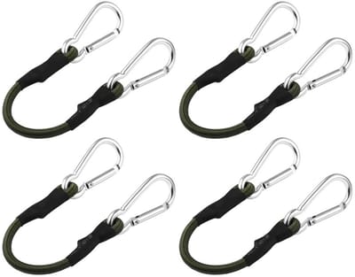 Dailygoods- Elastisch Touw 8 mm Dik - 4 Stuks - Bergbeklimmingsgesp - Kamperen - Bagage - Rubbermateriaal, 30 cm - Bungee Cord