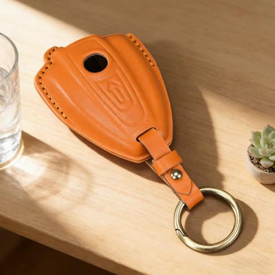 Retro Lederen Motorfiets Sleuteletui Voor Bmw R18 R1    R18B R18C Auto Sleutelhanger Sleutelring Sleuteletui Sleutelring Accessoires orange
