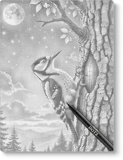 Specht Bij Nacht | Dot painting | 30x40cm | Dot painting | Oh My Dotz | Dots stippen | Diamond painting & Schilderen op nummer alternatief | Happy hobby