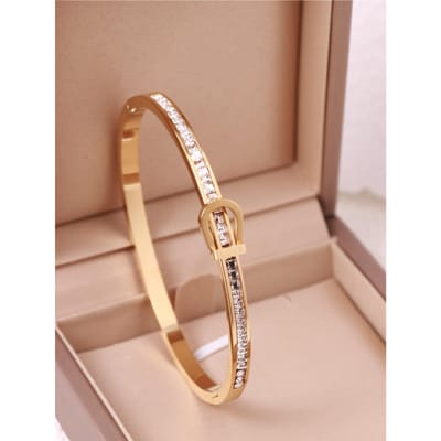 1 stuks Mode Roestvrij Staal Strass Decor Armband voor Vrouwen voor Dagelijkse Decoratie brown