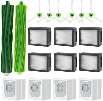 Dailygoods- Stofzuigeronderdelen 18 stuks - Hoofdborstels/zijborstels - Hepa-filters/stofzakken - Duurzaam materiaal - Voor Roomba Combo I5/J5 - Optimale prestaties. - Stofzuigeraccessoires