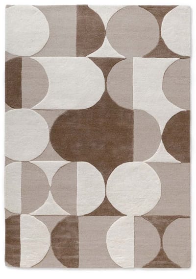 Retro vloerkleed - Summit Circles beige 120x170