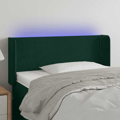 vidaXL Hoofdbord LED 103x16x78/88 cm fluweel donkergroen