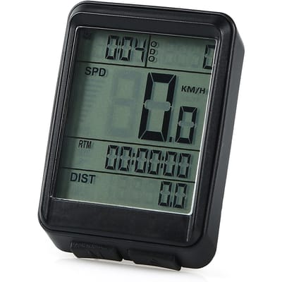 Compteur de vitesse de vélo sans fil Ordinateur de vélo étanche Écran LCD Multifonctionnel Odomètre de cycle vert