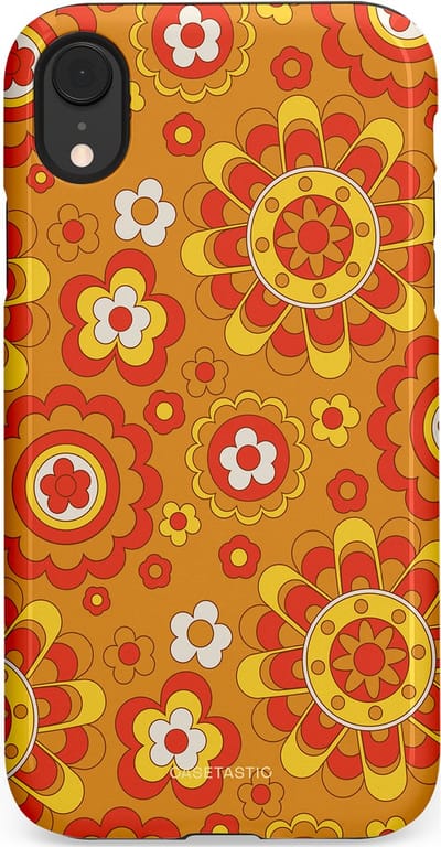 Casetastic Hoesje Geschikt voor Apple iPhone Xr - Stijlvolle Beschermende Duo-layer Case - Retro droom