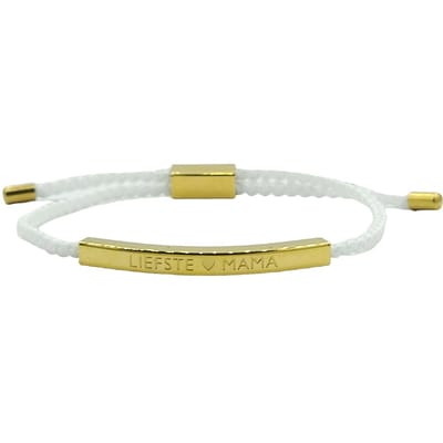 Minimalistisch Armbandje - LIEFSTE  MAMA - Cadeau Voor Moeder / Moederdag - Kleur Goud & Wit