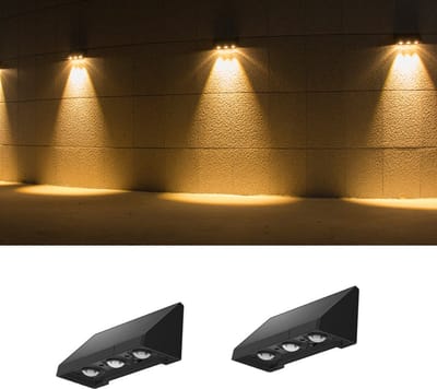 KZQ 2-Pack Solar Mailbox Lights Waterdichte Solar Lampen Buitenverlichting Op Zonne Energie met Warm Wit Licht voor Schutting Muur Terras Tuin Hek Garage Zwembad Adres Huisnummer Deck Fence Eenvoudige Installatie 16x6.5x5cm