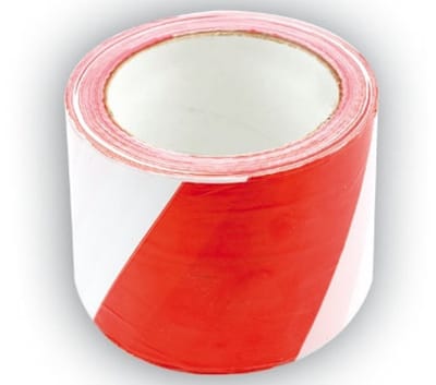 Vorel - Waarschuwingslint - Wit/Rood - 100m