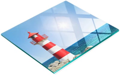 Decoratieve glazen snij- en serveerplank in de vorm van een vuurtoren, 60x52 cm