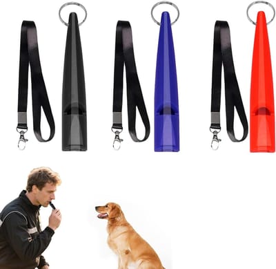 Training set voor hondenfluit - 3-delige fluit met koord - oproepfluit voor honden - geschikt voor alle rassen - ideaal voor binnen en buiten gebruik - verbeter gehoorzaamheid en communicatie