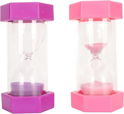 Zandloper Timer - Zeven Zand - Tijd Waarnemen - Hex Design - 10 Minuten - Roze Paars