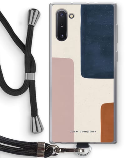 Hoesje met koord geschikt voor Samsung Galaxy Note 10 hoesje met Koord - Geo #5 - Telefoonhoesje met Zwart Koord - Bescherming aan alle Kanten en Over de Schermrand