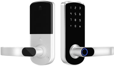 Slim Deurslot Vingerafdruk Tuya - TTLock Bluetooth Biometrische Sleutelloze Toegang voor Huis, Appartement, Hotel, School Silver