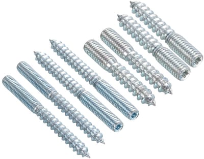 Haakschroeven M6/M8 60 mm/50 mm - Dubbele Kopschroeven en Zelftappende Schroeven voor Houtverbindingen - 8 Stuks voor Meubelmontage