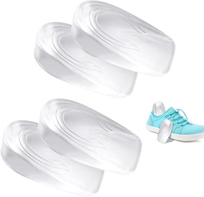 2 paar hielkussens schoenen 2 cm hielwig, achillespees, schoeninlegzolen, gel, hielkussens voor heren en dames, achillespeesontsteking hielverhoging, hielspoor, siliconen hielbescherming voor schoenen