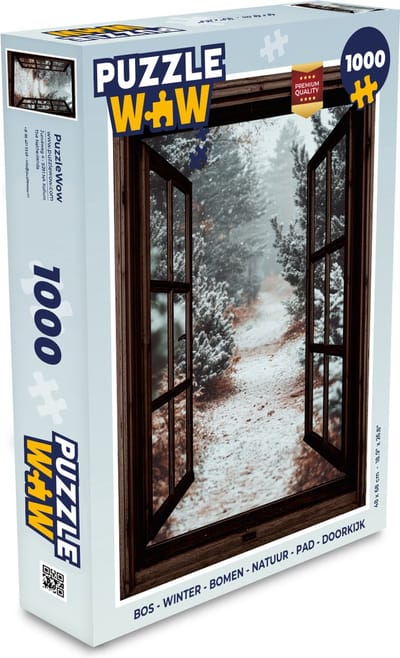 Puzzel Bos - Winter - Bomen - Natuur - Pad - Doorkijk - Legpuzzel - Puzzel 1000 stukjes volwassenen
