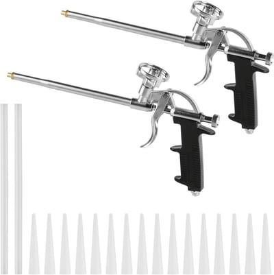 Schuimpistolen Set - PU Applicator - Afdichten Vullen - Precisie Stroomregeling - 2 Pistolen 44 Spuitmonden - Zwart