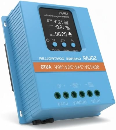 Laadregelaar Zonne-energie - Intelligente Regelaar Batterij - Energie Opladen - MPPT Algoritme - 80 A - Zwart