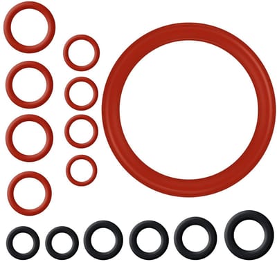 Onderhoudsset voor O-ringen, 15-delige siliconen O-ring set voor koffiezetapparaten, vervangingsringen voor stoomklep en zetgroep