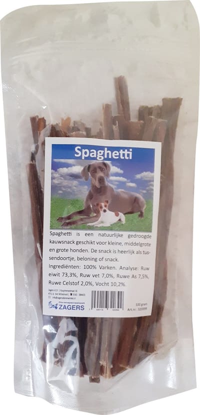 Zagers Spaghetti hondensnack 6 x 100 gram