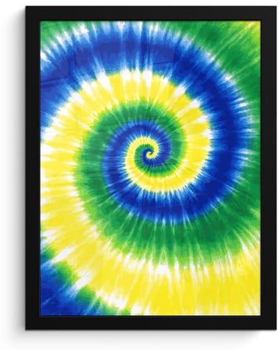Poster in lijst - Fotolijst 30x40 cm - Posters - Spiraal - Groen - Draaiend - Posterlijst zwart - Decoratie - Wanddecoratie woonkamer - Muurdecoratie slaapkamer